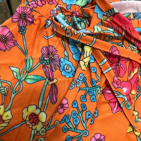 Boho Orange Floral Print Maxi Skirt - Picture 9 of 9